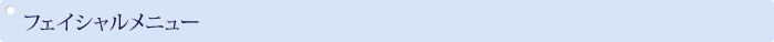 フェイシャルメニュー